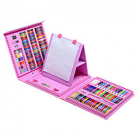 Набір для творчості малювання з мольбертом у валізці 208 предметів Рожевий УЦЕНЕНиЙ! BEST
