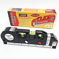 Лазерный уровень 4 в 1 жидкостный 3х уровень рулетка 2.5м линейка Fixit Laser Level PRO 3! Quality