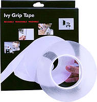 Крепежная лента гелиевая многоразовая на любые поверхности UKC Ivy Grip Tape 3м прозрачная! Quality