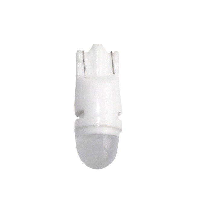 Світлодіодна автомобільна лампа "куля" T10 W2,1x9,5d 2 SMD (2835) 12V WHITE з матовою лінзою та керамічним цоколем