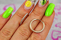 Серьги Xuping Jewelry кольца с камнями тонкие 1,7 см золотистые