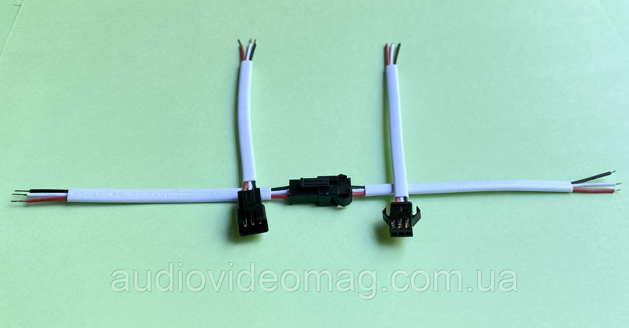 З'єднання, комплект конекторів, JST SM-03V, 3pin, тато + мама, для DC живлення