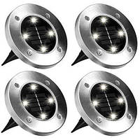 Комплект 4 шт. – Вуличні світильники на сонячній батареї Solar Disk 8led-dm8 – садові ліхтарі, фото 8