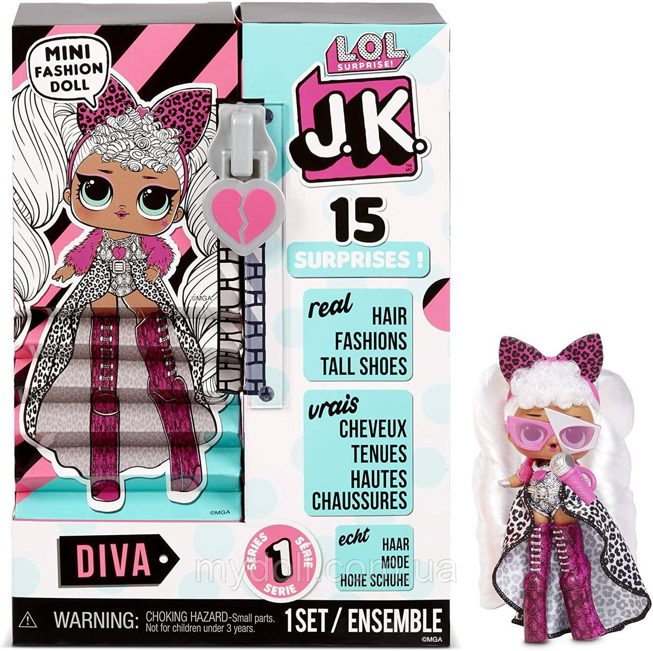 Лялька ЛОЛ ДжейКей Леді Дива міні — L.O.L. Surprise! JK Diva Q.T. Mini Fashion Doll 570752 Оригінал