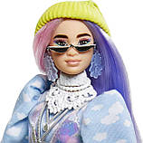 Лялька Барбі Екстра в салатовій шапочці GVR05 Barbie Extra Doll #2 in Shimmery Look with Pet Puppy Оригінал, фото 3