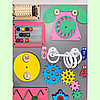 Розвиваюча дошка розмір 50*60 Бизиборд для дітей "Нюдовый з рожевим" на 43 елемента!, фото 5
