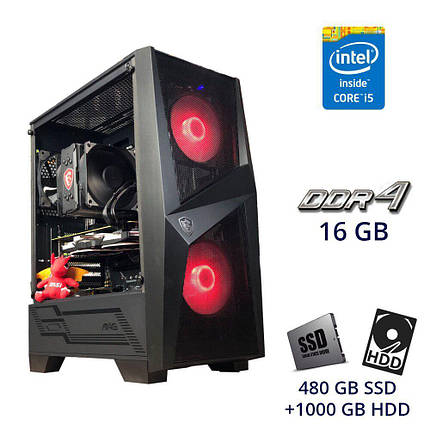 Ігровий ПК MSI MAG Forge 100M MT/ i5-10400F/ 16GB RAM/ 480GB SSD+1000GB HDD/ GTX 1070 8GB/ 620W, фото 1