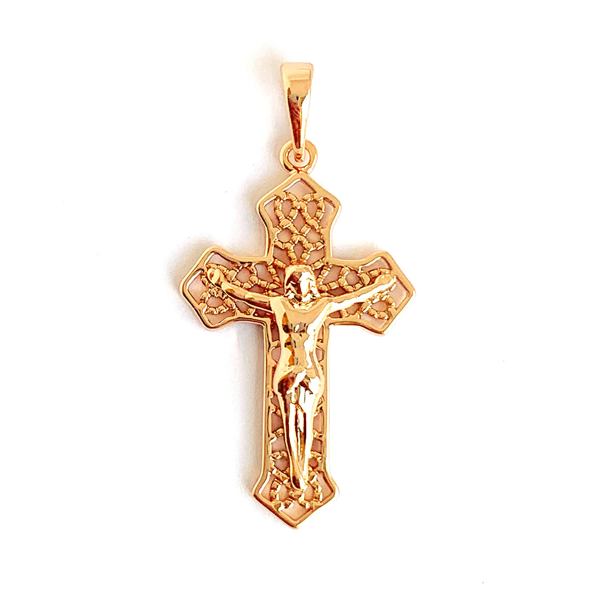 Хрестик Xuping з медичного золота, позолота 18K, 42595 (1)