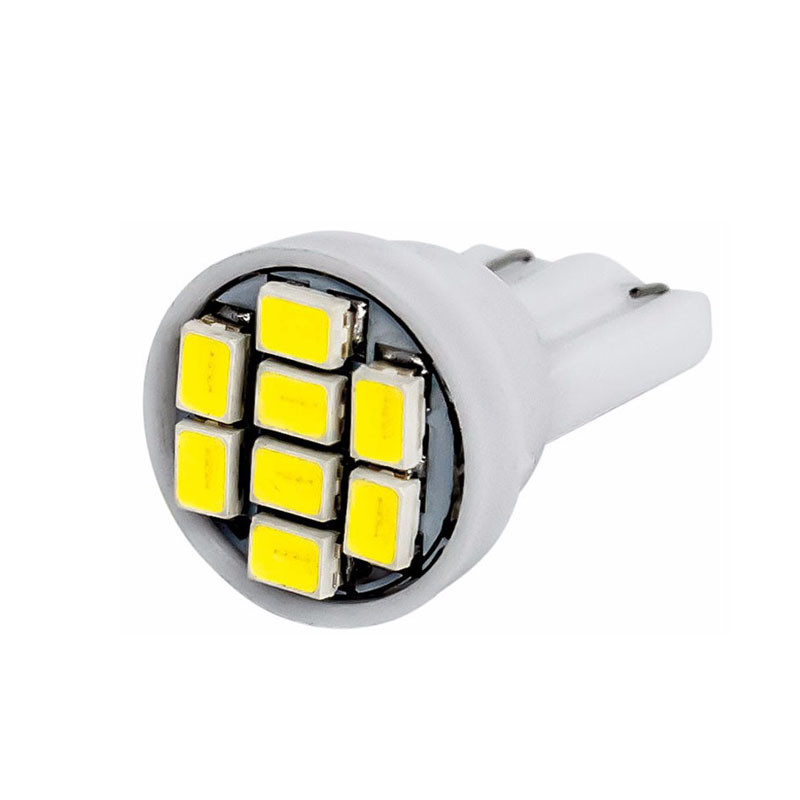 Світлодіодна автомобільна лампа T10 W2,1x9,5d 8 SMD (3020) 12V WHITE, фото 1