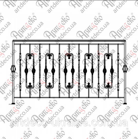 Балконна огорожа 2000х1200. КОМПЛЕКТ ЕЛЕМЕНТІВ, фото 1
