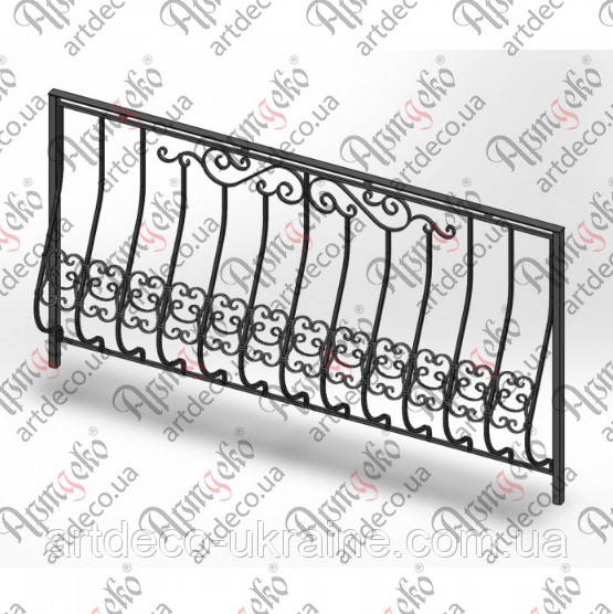 Кована балконна огорожа 2000х1100..(БО-05) КОМПЛЕКТ ЕЛЕМЕНТІВ, фото 1