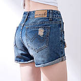 Короткі джинсові шорти жіночі модні з закотом, фото 3