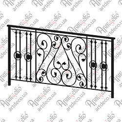 Кована балконна огорожа 2000х950. КОМПЛЕКТ ЕЛЕМЕНТІВ