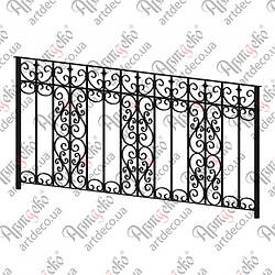 Балконна кована огорожа 2356х1050. КОМПЛЕКТ ЕЛЕМЕНТІВ