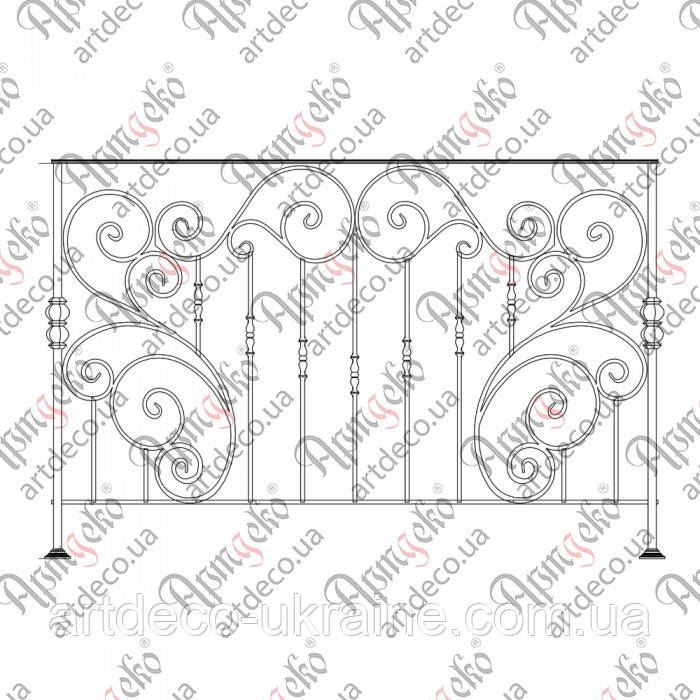 Балконні огорожі 1880х1200..(БО-08) КОМПЛЕКТ ЕЛЕМЕНТІВ, фото 1