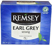 Крепкий чай черный с бергамотом в пакетиках Ramsey Earl Grey Strong, 75 шт. Польша