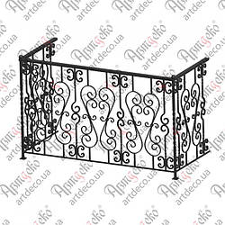 Балконна кована огорожа 1700х1050х750. КОМПЛЕКТ ЕЛЕМЕНТІВ