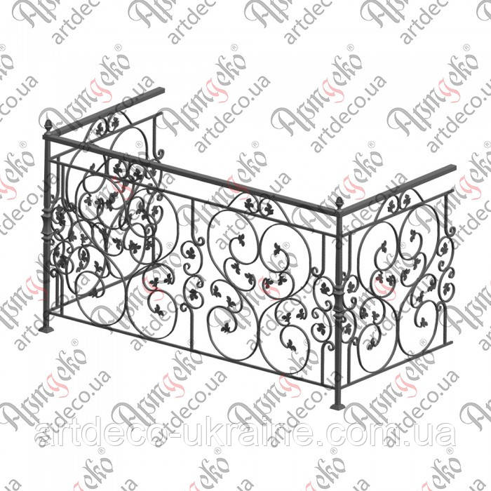 Балконна огорожа 2000х1100х1020 (БО-13) КОМПЛЕКТ ЕЛЕМЕНТІВ, фото 1