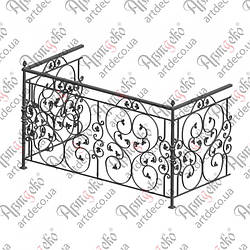 Балконна огорожа 2000х1100х1020 (БО-13) КОМПЛЕКТ ЕЛЕМЕНТІВ