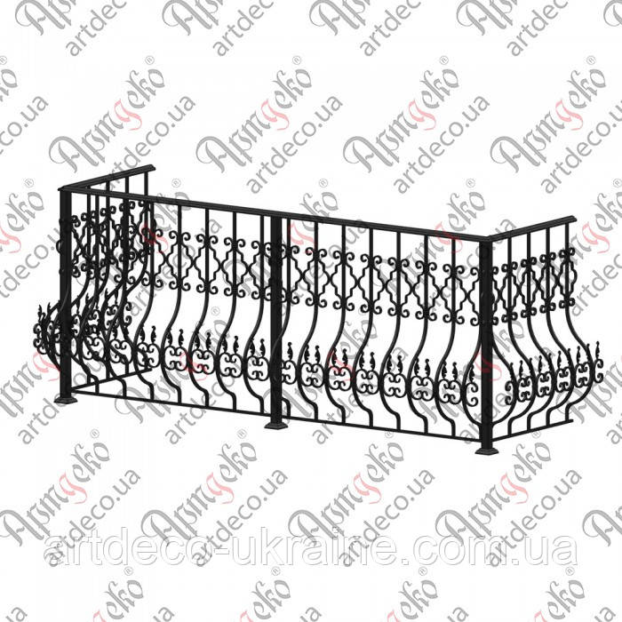 Огородження балкона. КОМПЛЕКТ ЕЛЕМЕНТІВ 2425х1000х700, фото 1