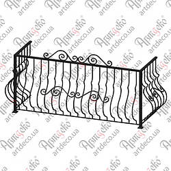 Балконна кована огорожа 2300х1030х770..(БО-16) КОМПЛЕКТ ЕЛЕМЕНТІВ