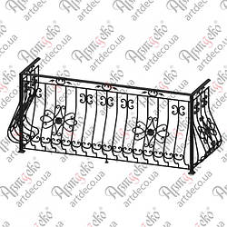 Кована балконна огорожа 2450х1100х650. КОМПЛЕКТ ЕЛЕМЕНТІВ
