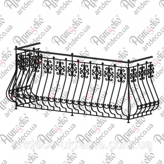 Огорожа для балкона 2520х1100х750..(БО-18) КОМПЛЕКТ ЕЛЕМЕНТІВ, фото 1