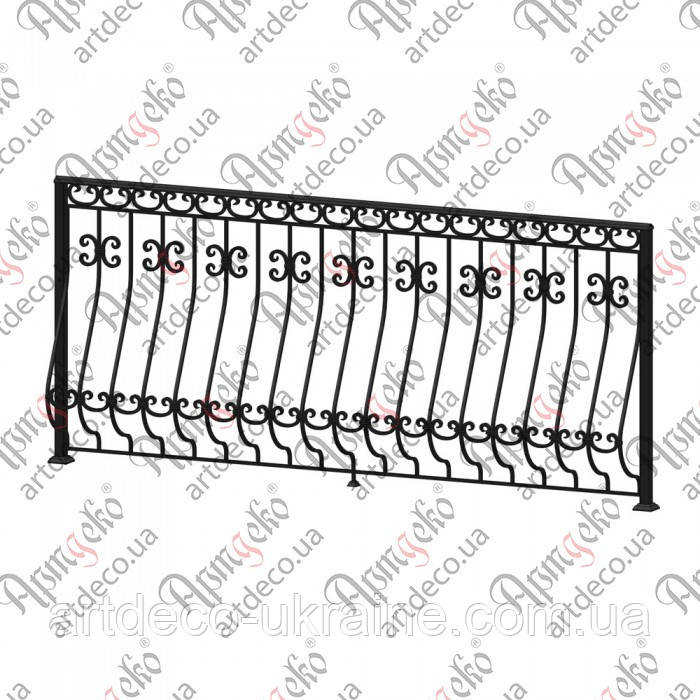 Балконна огорожа. КОМПЛЕКТ ЕЛЕМЕНТІВ 2560х1135, фото 1