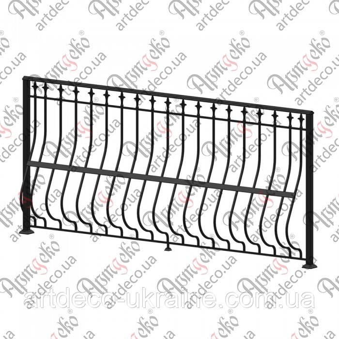 Ковані балконні огорожі 2560х1160..(БО-20)  КОМПЛЕКТ ЕЛЕМЕНТІВ, фото 1