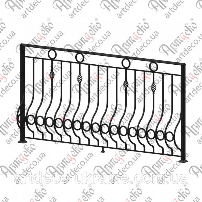 Огорожа балконна 2300х1150. КОМПЛЕКТ ЕЛЕМЕНТІВ, фото 1