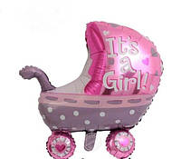 Фольгированный шар коляска IT'S A GIRLL 78х72см