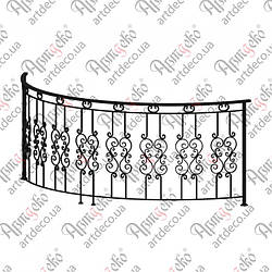 Балконна огорожа 3030х1150х1000 R-1643.(БО-23) КОМПЛЕКТ ЕЛЕМЕНТІВ