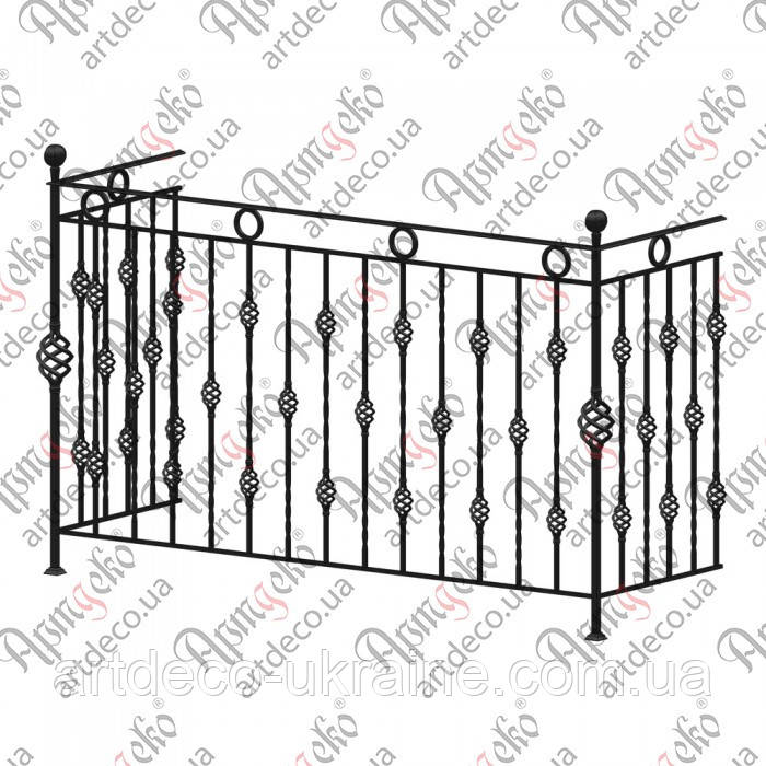 Балконна огорожа.2000х1200х660.(БО-29) КОМПЛЕКТ ЕЛЕМЕНТІВ, фото 1