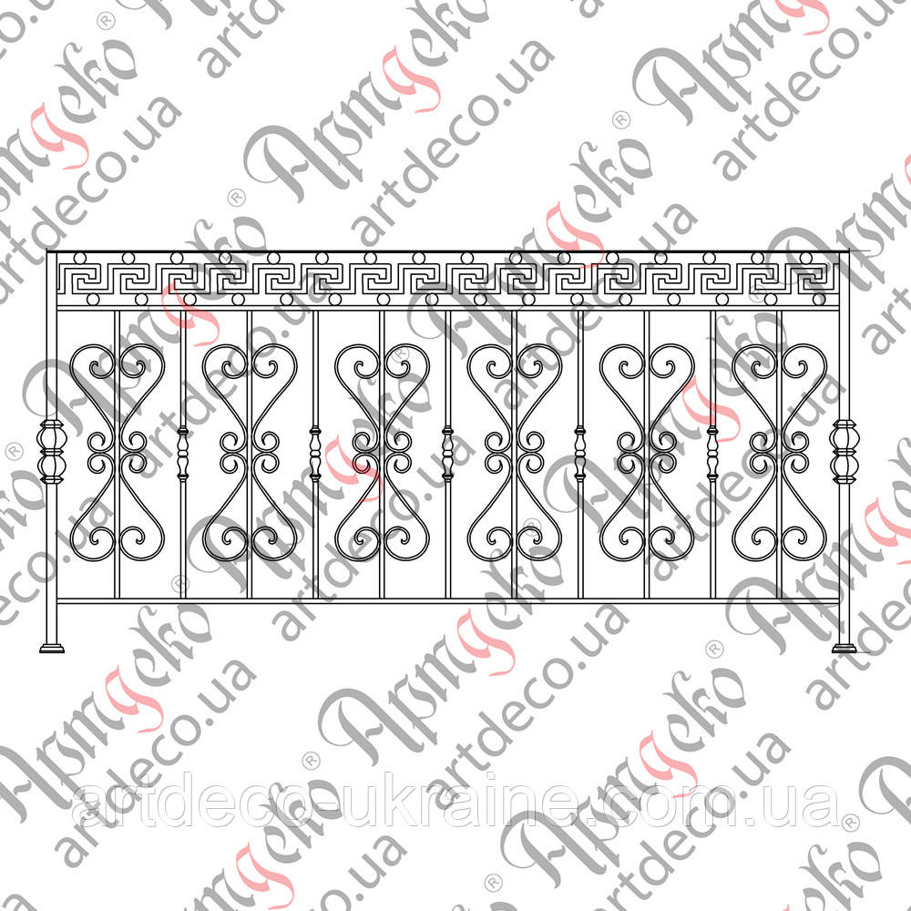 Балконна огорожа 2000х1200..(БО-30) КОМПЛЕКТ ЕЛЕМЕНТІВ, фото 1