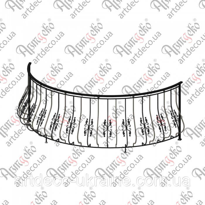 Балконна огорожа. КОМПЛЕКТ ЕЛЕМЕНТІВ 3000х1100х1300, фото 1
