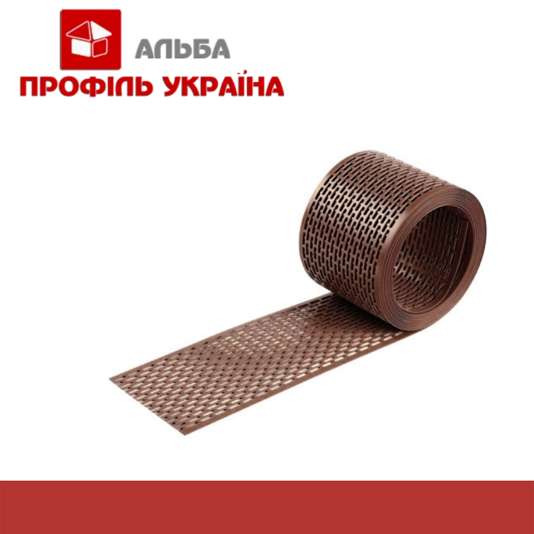 Карнизна вентиляційна стрічка 80мм х 5 м. п. решітка схилу