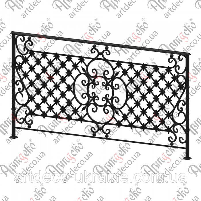 Ковані балконні огорожі..(БО-38) КОМПЛЕКТ ЕЛЕМЕНТІВ 2100х1050, фото 1