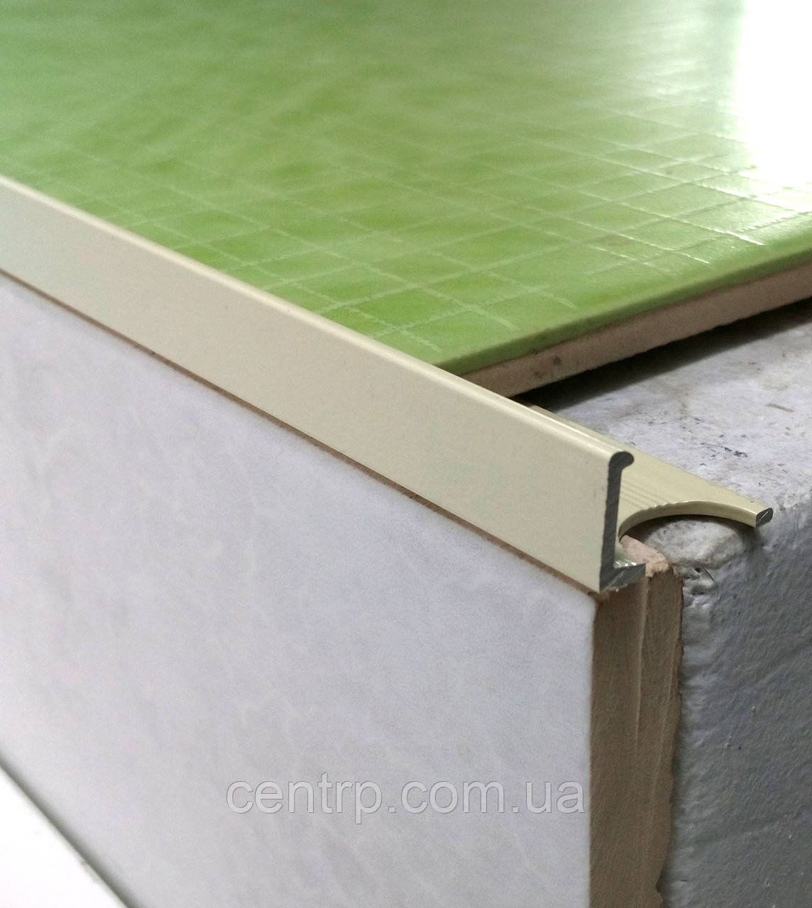 Торцевий профіль на плитку до 8 мм. АП 10 L-2.7 м. Слонова кістка (краш), фото 1