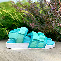 Стильные сандалии Adidas Adilette Sandals бирюзового цвета. Обувь на лето для девушек. Сандалии Адидас женские