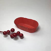 Тарталетки бумажные для эклеров и десертов, 80*35 мм, красные (50 шт.)