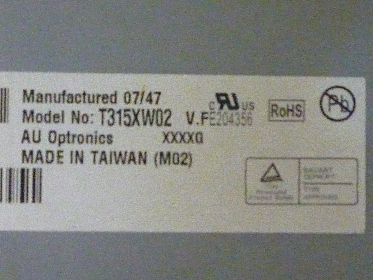 Матриця T315XW02_V.F (LCD TV Samsung 32").
