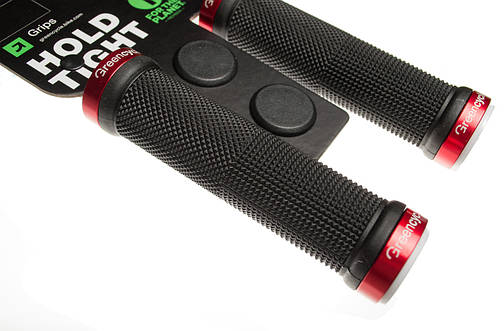Ручки руля Green Cycle GGR-424 130mm (замки червоні) Чорний, фото 3