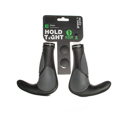 Ручки руля Green Cycle GGR-512 140mm Чорно-Сірий, фото 2