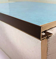 Торцевий профіль на плитку до 12 мм. АП 12 L-2.7 м. Шоколад (краш)