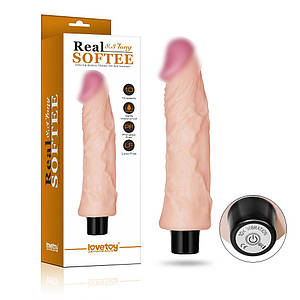 Вібратор 8" REAL SOFTEE Vibrating Dildo