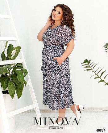 Незначна кольорова сукня на ляпасах, тканину "Креп-Шіфон " 50, 52, 54, 56, 58 розмір 50, фото 3