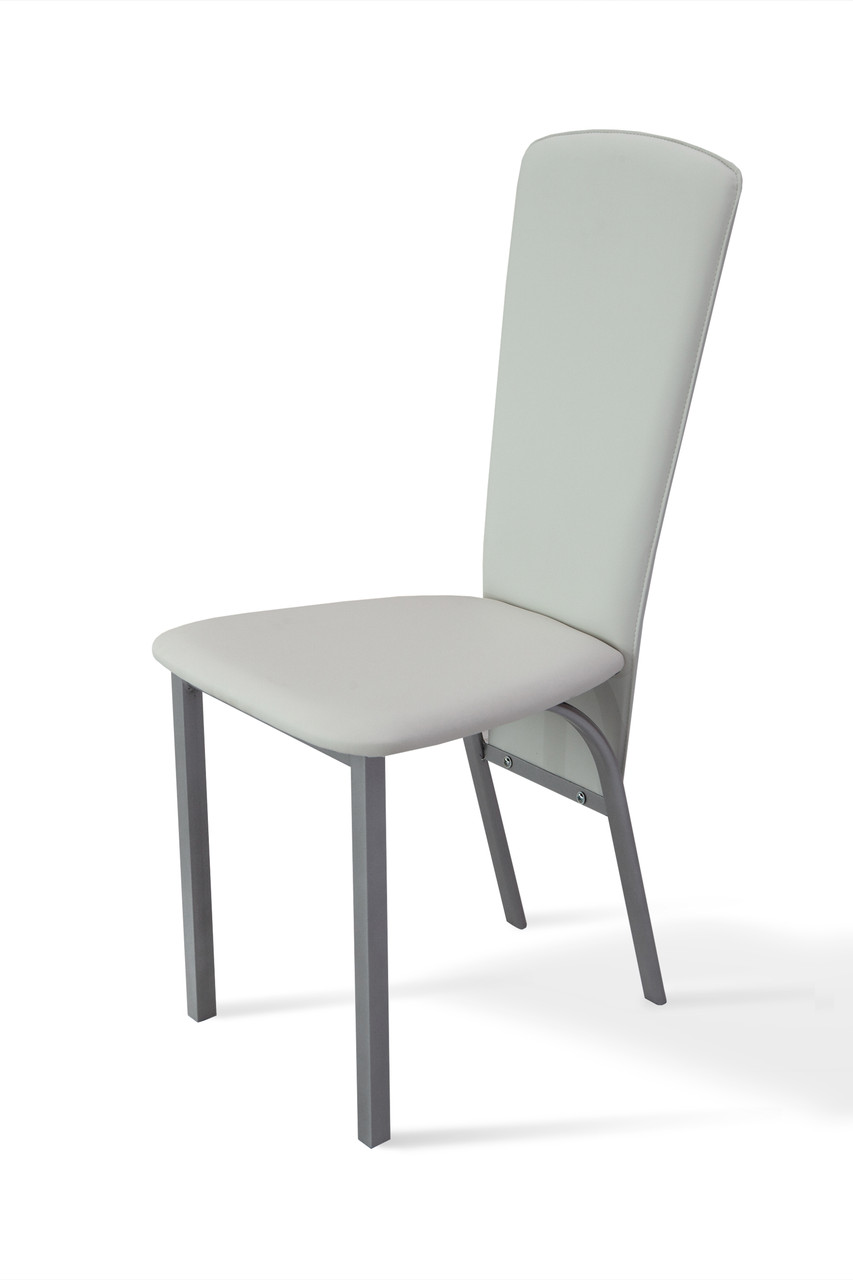 Стілець обідній на металевих ніжках оббивка-кожзам Тіто Мікс меблі, колір білий