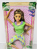 Барбі Безмежні рухи йога брюнетка в зеленому топі Barbie Made to Move Brunette Hair, фото 9