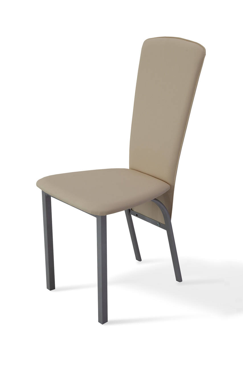 Стілець обідній на металевих ніжках оббивка-кожзам Тіто Мікс меблі, колір молочний