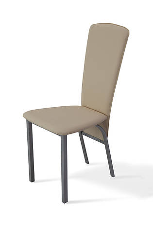 Стілець обідній на металевих ніжках оббивка-кожзам Тіто Мікс меблі, колір молочний, фото 1